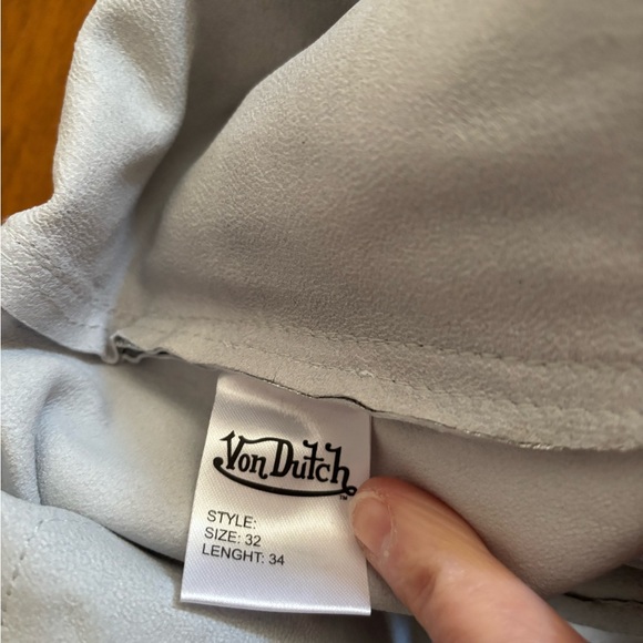 Von Dutch Silver Metallic Jean-Style Shorts New with tags - Picture 8 of 8